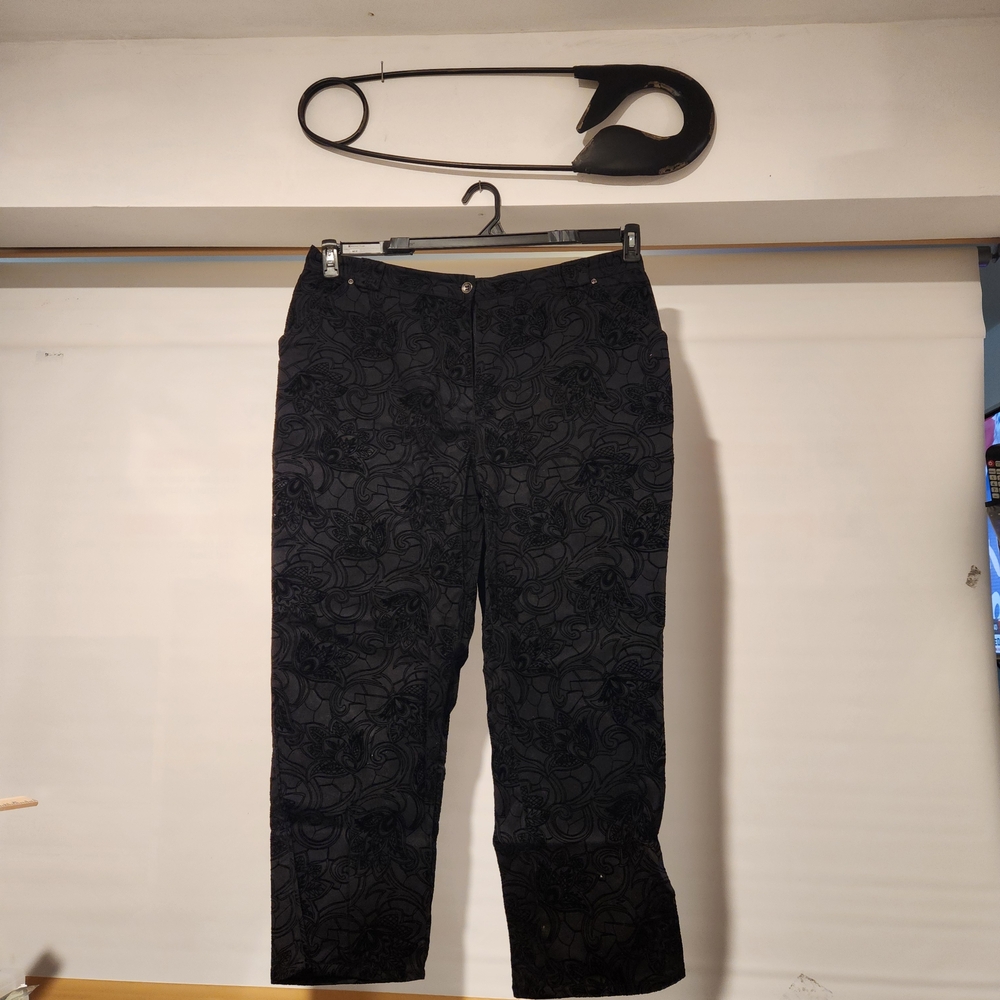 Bamboo Traders Womens Dark Velvet Patterned Pants